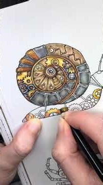Coloring a Steampunk Snail 🌿 Johanna Basford Rooms of Wonder #adultcoloring #steampunkart #ohuhu