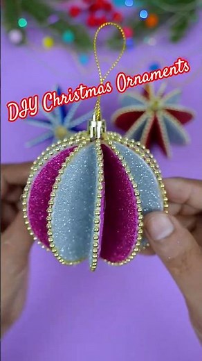 🎄Beautiful Christmas Ball with Foam Sheet Paper | Easy DIY Ornament