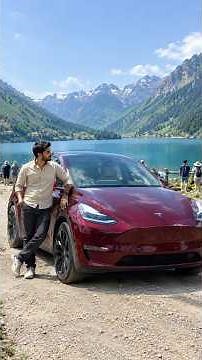 He Built a Tesla Model Y Entirely From Wood! 😱🚗🪵 #shorts #woodworking #ytshorts #car #bus #trending