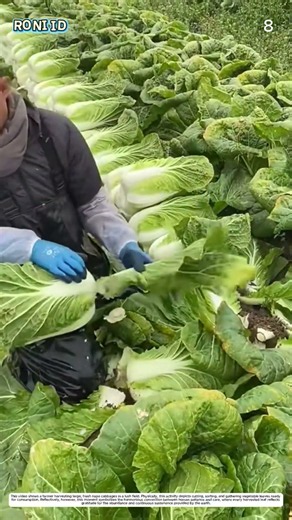 Chinese Cabbage Harvest: How a Knife Turns Rough Leaves Into Valuable Produce 