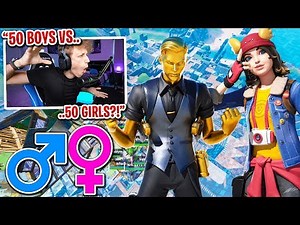 I got 50 GIRLS vs 50 BOYS to scrim for $100 in Fortnite... (craziest ending ever)