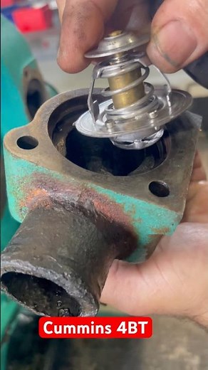 Cummins 4BT thermostat installed #shortvideo #viralvideo #tranding #fpyシviral