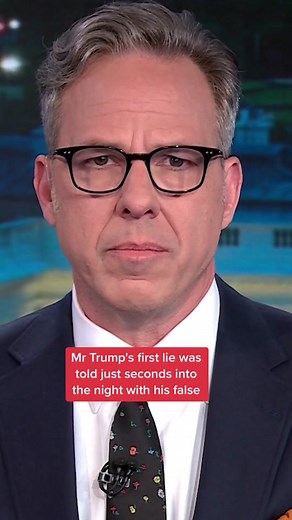 CNN's Jake Tapper responds to former President Trump's false claims during his appearance at a CNN town hall.