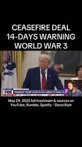 1.5M views · 10K reactions | WARNING & WORLD WAR 3 (May 29, 2025 full livestream & sources on YouTube, Rumble, Spotify - Steve Ram) #worldwar3 #ww3 #news #trump #russia #breakingnews #steveram #fyp #fy | STEVE RAM News | Facebook