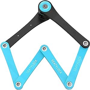 Seatylock FoldyLock Compact Folding Bike Lock - Award Winning Patented Lightweight High Security Bicycle Lock - Heavy Duty Anti Theft Smart Secure Guard with Keys & Case for Bikes or Scooters