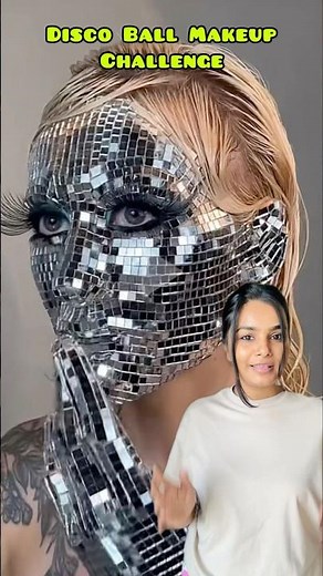 DIY Disco Ball Makeup 😱 #crafteraditi #DIY #discoballmakeup #challenge #shorts ‪@CrafterAditi‬