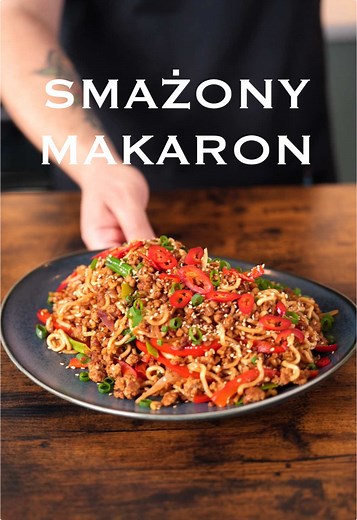 Szybki makaron z wieprzowiną - Kuchnia azjatycka