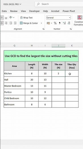 Don’t Cut Tiles! Use GCD Formula in Excel