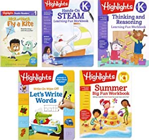 Highlights for Children Summer Learning Pack Kindergarten-1st Grade Workbooks, STEAM, Word Practice