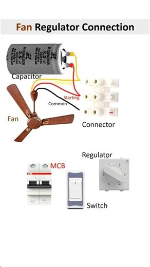 How To Fan Regulator Connection |Speed Control Ceiling Fan Connection #shorts #vairal #youtubeshorts
