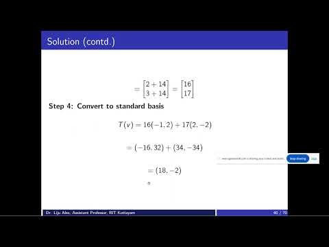 KTU S2 CSB Linear Algebra Module 4 Class 8 Matrix of a linear transformations