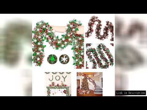 Christmas Metallic Tinsel Twist Hanging Garland Snowflake Bowknot Christmas Tree Ornaments Shiny Par