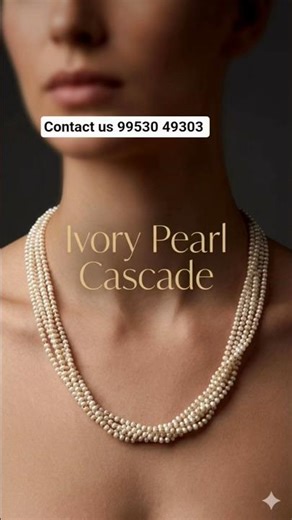 Ivory Pearl Cascade Multi Layer Necklace Elegant Statement Jewelry ✨️