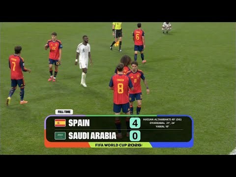 FIFA World Cup 2026: Spain vs Saudi Arabia | Match Highlights (4-0) | Oyarzabal Lamine, Yamal Goals