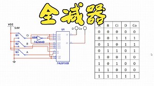 22.3全减器电路Multisim仿真设计（译码器或数据选择器实现）