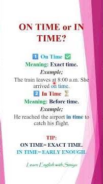 ⏰ Are you always “on time” or just “in time”? Let’s settle this once and for all in 60 seconds!