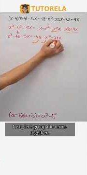 Solve (x-4)(x+4)-5x = -8-x²-25x+4x-38 Equation #Math #ShortMultiplicationFormulas