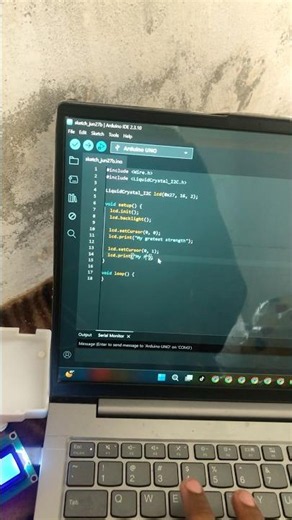 Built this clean Arduino Uno + LCD interface from scratch using code. #arduino #coding #programming