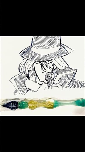 【名探偵コナン】昔の作画のジンガラスペンで描いてみた！#shorts