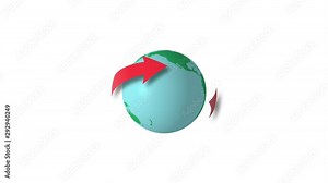 Video animation of a globe and arrows (on transparent background/with alpha channel)