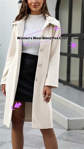 Women's Wool Blend Pea Coat, Single Breasted Trench Coat, Winter Lapel Long Jacket, Overcoat with Pockets, Stylish & Warm Outerwear #winterjacketttiktokshopholidayhaul #longwoolcoats #winteroutfitessentials #woolcoats #menswearcoats #warmwintercoat #plussizecoat #dogcoats #menscoat #winterclothinghaul