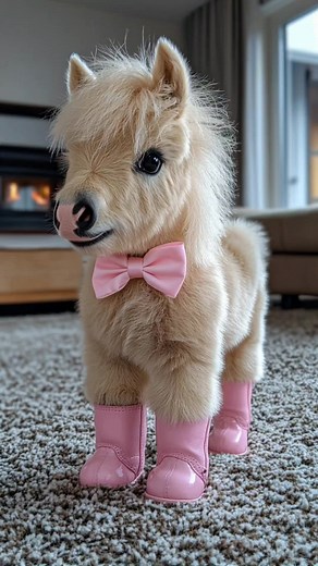 Adorable Pony in Pink Boots Captivates Hearts