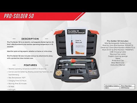 Pro solder 50: Electric Rechargeable Soldering Iron by Power Probe