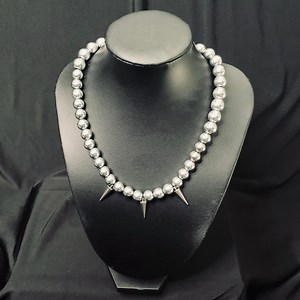 Silver Spiked Chocker Necklace - Etsy