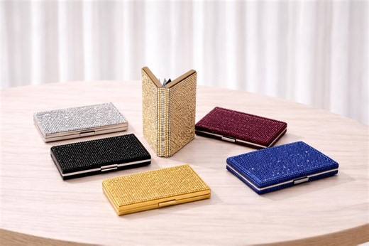 Rhinestone Credit Card Holder: Aluminum Alloy Business Card Case, Mini Wallet Handmade - Etsy