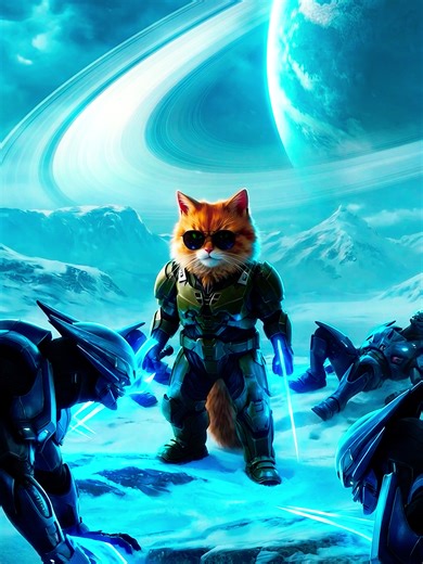 Happy Caturday Spawtans!🫡🐱⚔️Meowster Chief looks forward to meeting the Alien Covenant #Caturday #Halo #MasterChief #Cat