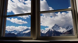 Mountain View from a Window | Premium Stock Video Footage