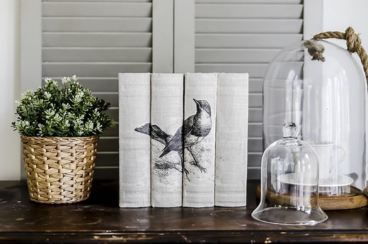 DIY Fabric Covered Books - She Holds Dearly