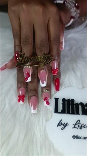 uñas cuadradas color rojo