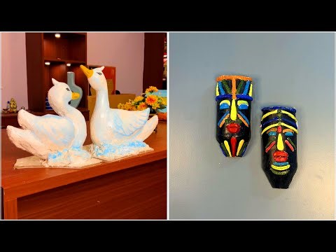 DIY Home Decor: Easy Paper Mache Duck Sculptures and Tribal Masks | Step-by-Step Tutorial