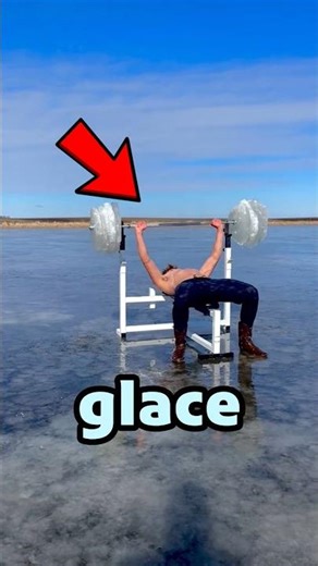 Frozen lake transformed into a gym 👌