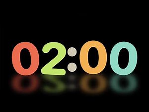 🌈⏱️ 2 Minute Countdown Timer | Clock Ticking Sound & Alarm