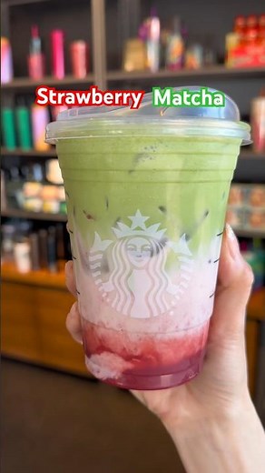 Try this Starbucks Strawberry Matcha recipe! #starbucks