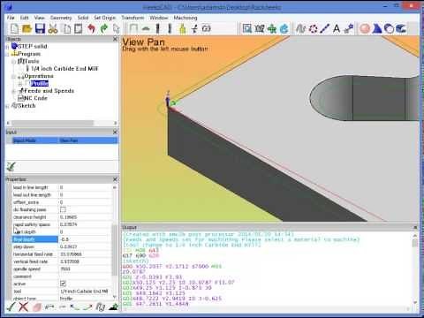 HeeksCNC - Basic Profile Operation