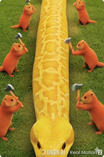 rescue squirrels from giant python #funny #animals #shorts