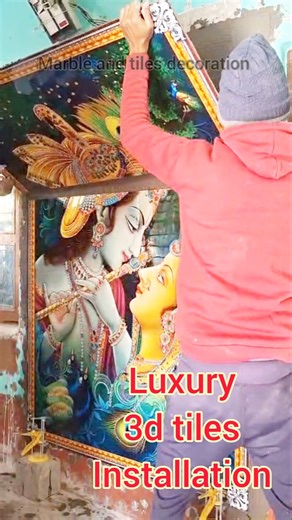 luxury 3d tiles installation #shorts #3dwalltiles #tilesinstallation