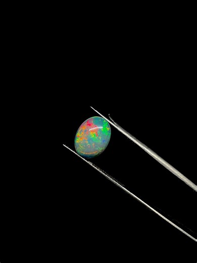 Ethically Sourced Crystal Opal Gemstone, Green Orange Fire, Honeycomb Play of Color (12x9x5mm) - Etsy