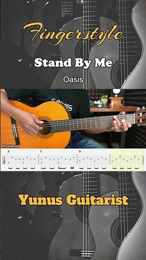 Stand By Me - Oasis - Fingerstyle Guitar Tutorial + TAB & Lyrics #fingerstyle