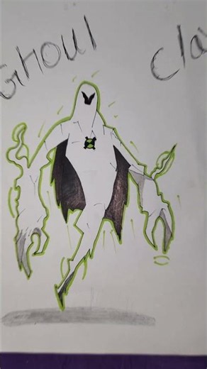 How to Draw Ghoul Claw (Ghostfreak) from Ben 10! 👽💚 | Shading Tutorial