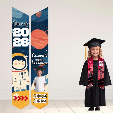 Kids Graduation Stole Template Children Graduation Stoles Pre-k Graduation Stole Kindergarten Custom Name Kids Graduation Sash Class of 2026 - Etsy