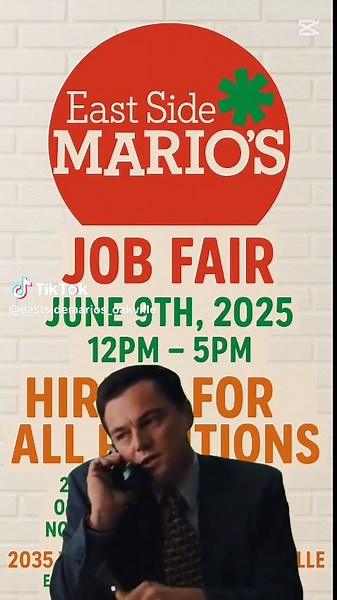 Join the East Side Mario's Family – Job Fair June 9th!