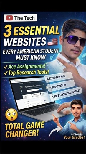 "3 Websites Every American Student Must Use (Before They Graduate! 🎓)#Studenthacks#Studytipsusa