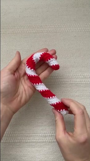 Crochet a Candy Cane in 1 Hour! | #amigurumi