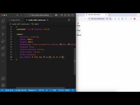 Play / Stop / Reset Button UI with Glow Effect | HTML CSS Radio Button UI