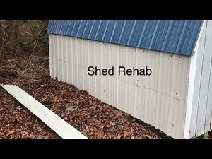 Shed rehab with metal siding install