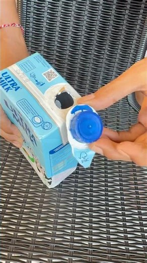 Unbelievable! A trick with a milk carton cap! #diy #tricks #lifehacks